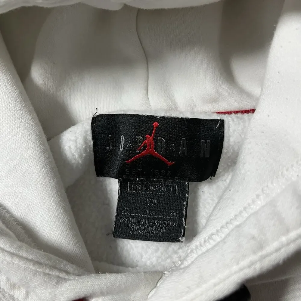 Air Jordan Hoodie Mens XL White Jumpman Holiday Sweatshirt Hanging Shoes Logo